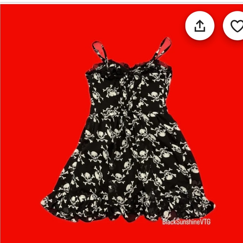 NEW Vintage Royal Bones Y2K Black and White Goth Skull Dress